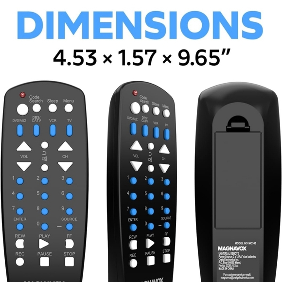 Magnavox MC345 4-In-1 (TV, DVD, VCR & Satellite) Universal Remote Control NIP - Picture 8 of 9
